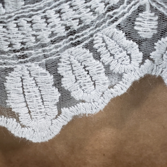 Pins and Needles Grey Long Sleeve Scoop Neck Sweater Grey Lace Hemline Size M - Picture 6 of 6